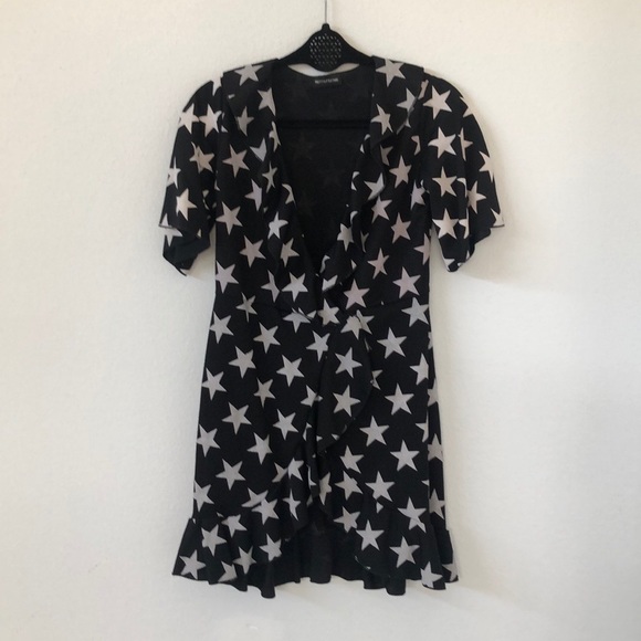 Pretty little Thing Cute Black Star Print Dress S - Picture 5 of 8